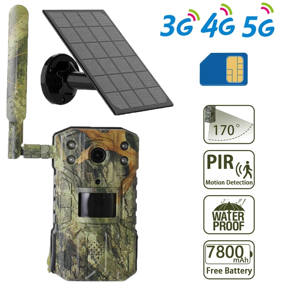 Caméra chasse solaire 4G 4MP étanche détection PIR 20m pour tracking écologique faune
