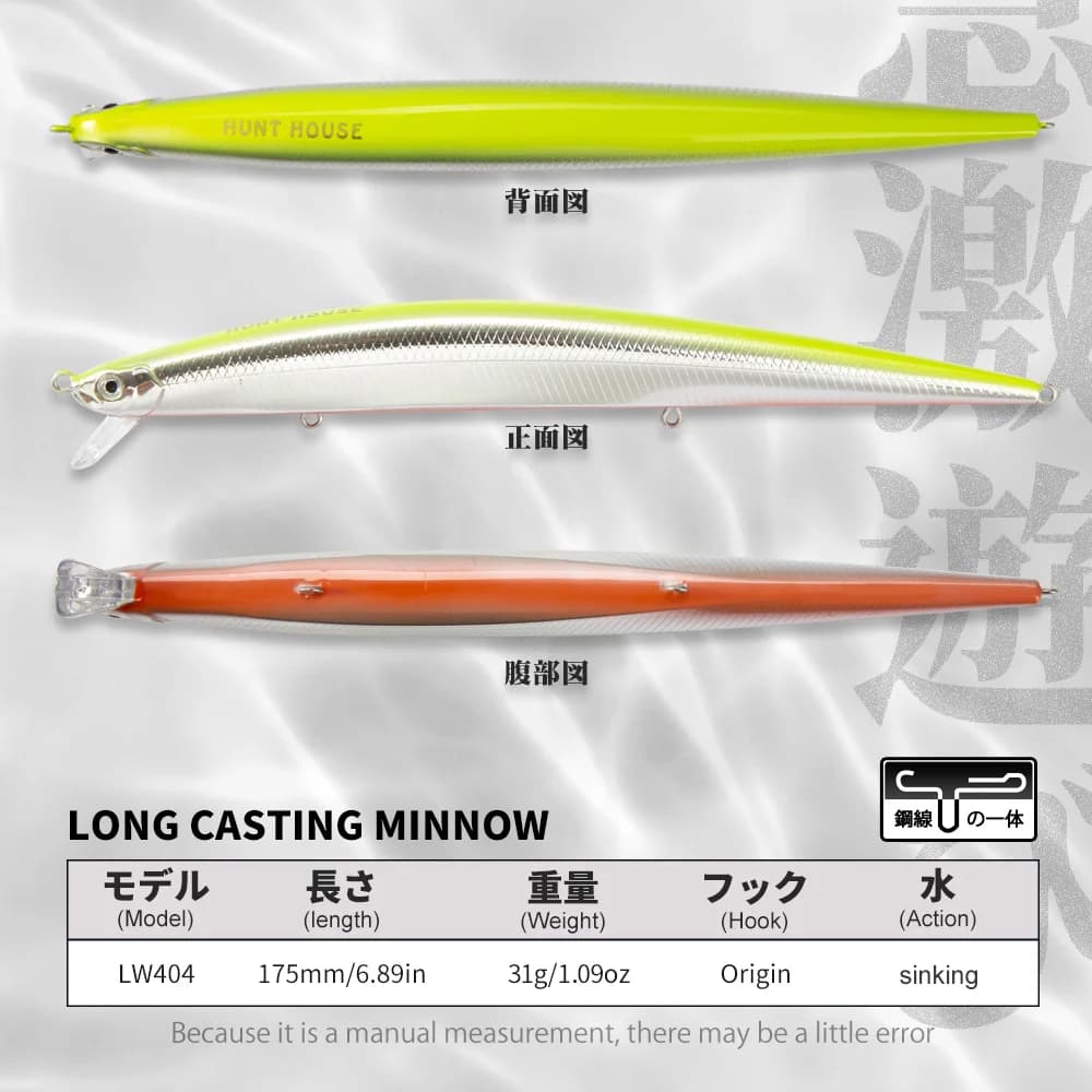 Leurre de pêche Hunthouse Tide Minnow 175mm - Appât dur coulant pour bar et brochet