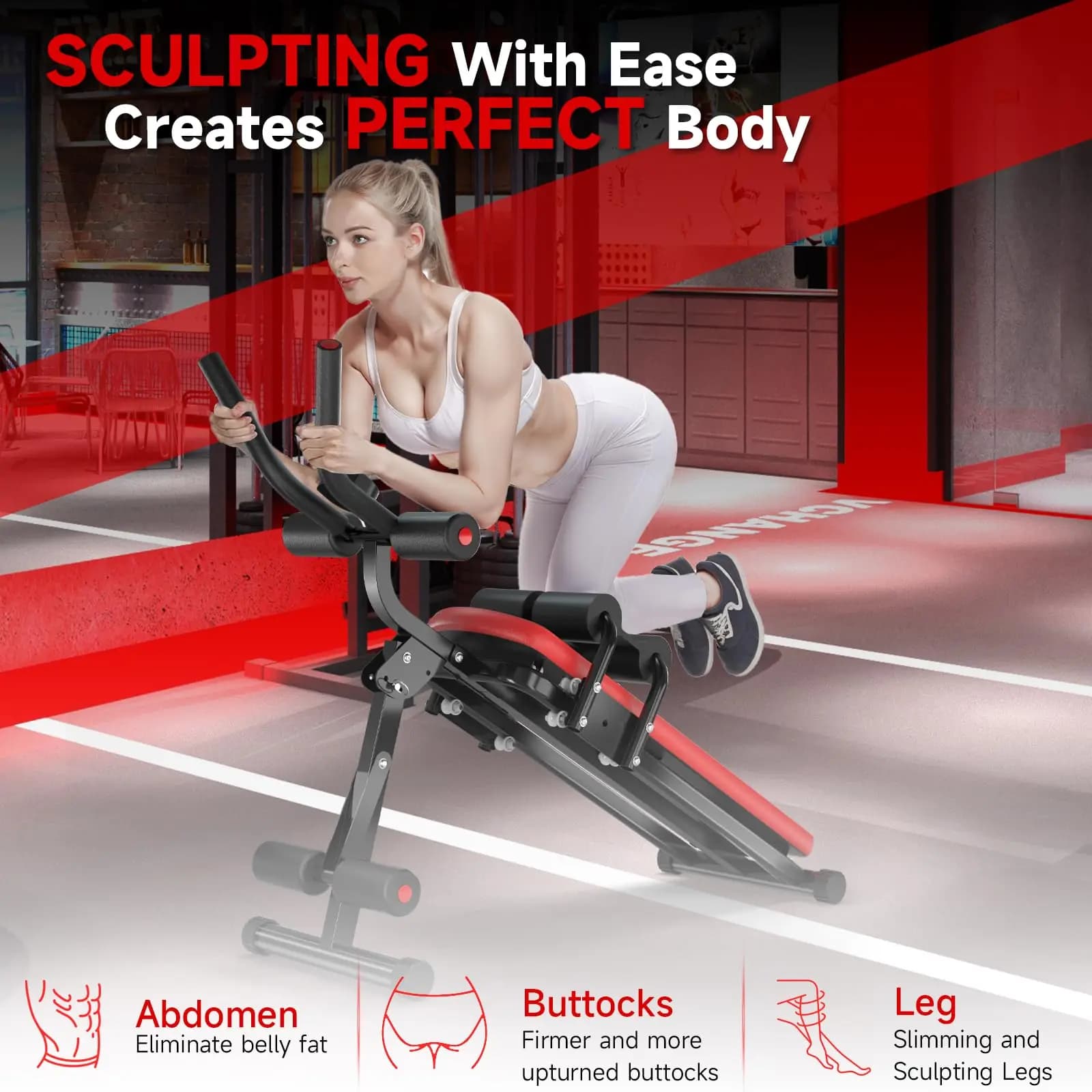 Machine Abdominale Multifonction avec Écran LCD - Équipement d'Entraînement Complet Corps 150 kg pour Maison