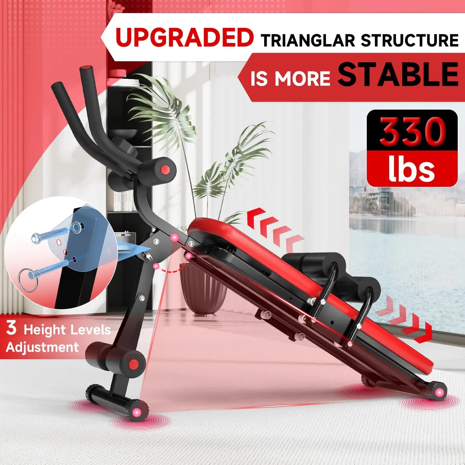 Machine Abdominale Multifonction avec Écran LCD - Équipement d'Entraînement Complet Corps 150 kg pour Maison