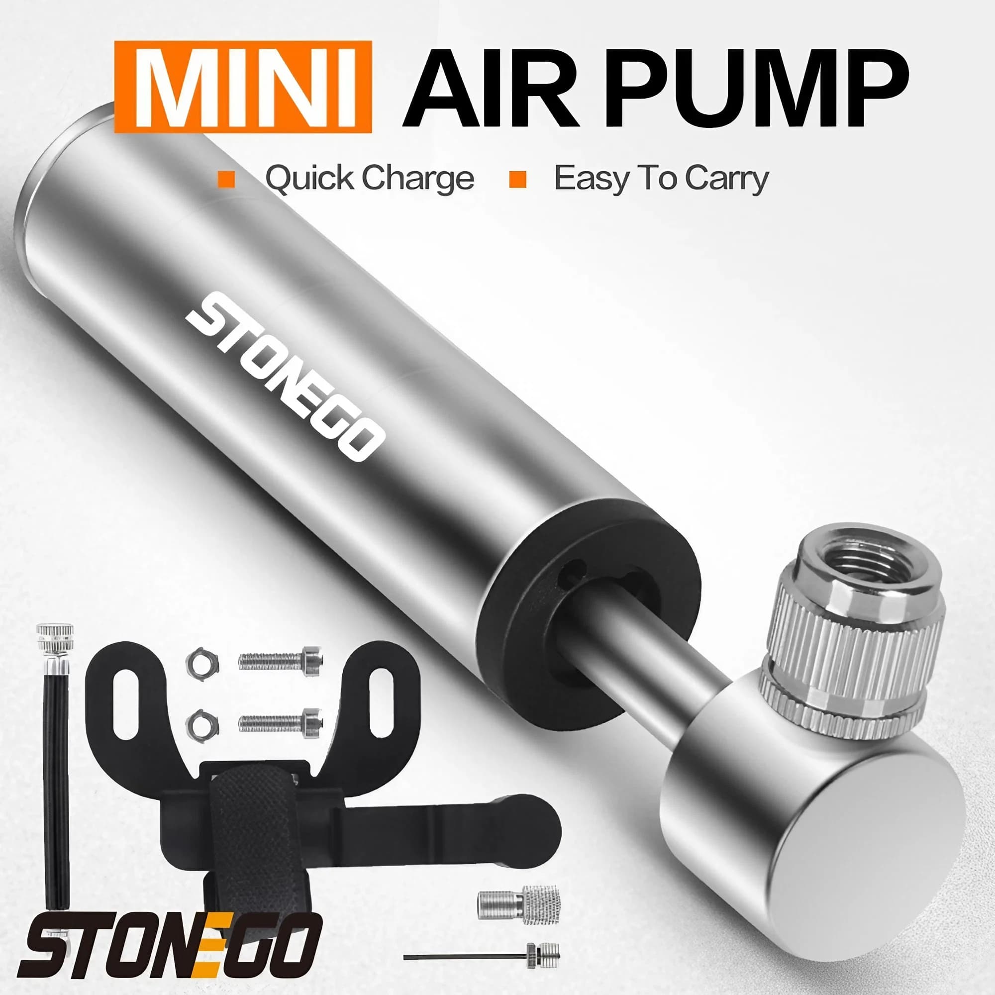 Mini pompe à vélo portable 120PSI ultralégère pour valves Presta/Schrader - Accessoire pêche mobile