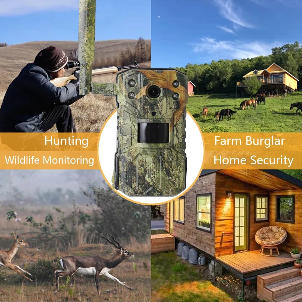 Caméra trail solaire 4MP 4G avec détection PIR 20M et vision nocturne 30M pour suivi animalier extérieur
