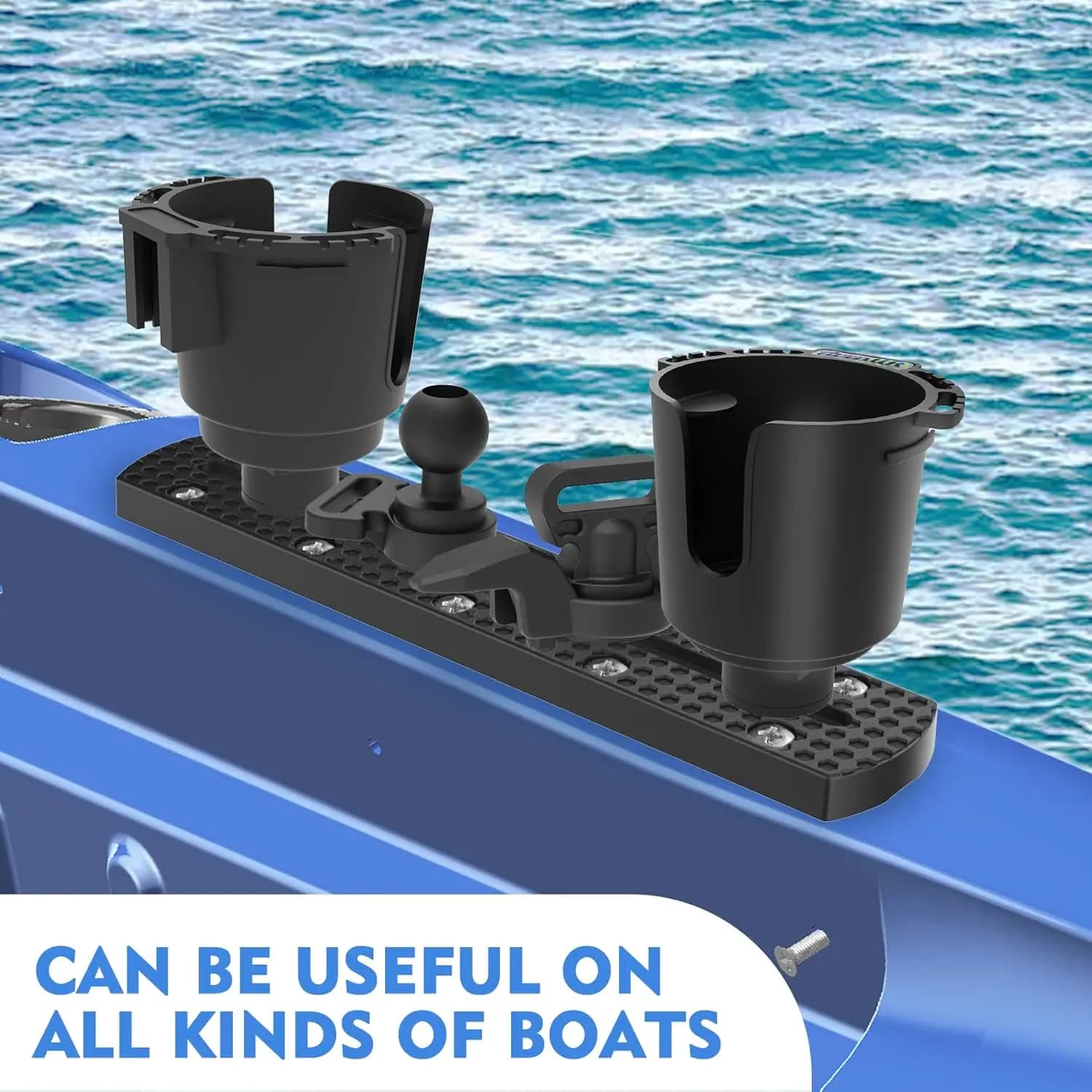 Rails bas profil pour kayak de pêche - 2 pièces avec surface antidérapante pour accessoires