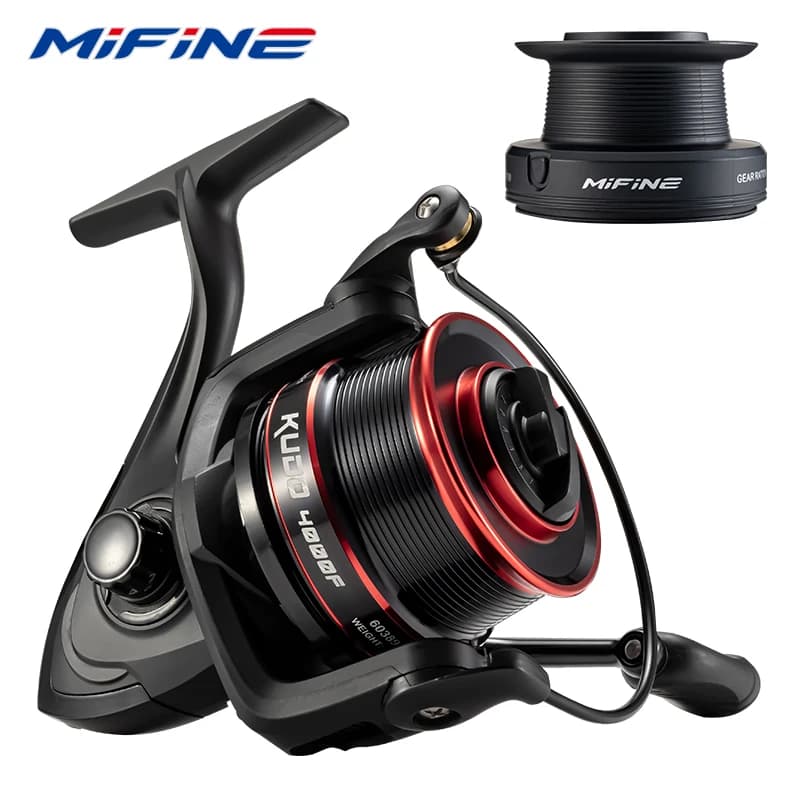 Moulinet spinning MIFINE KUDO 10kg frein max, spool métal shallow/deep pour pêche lente et mer