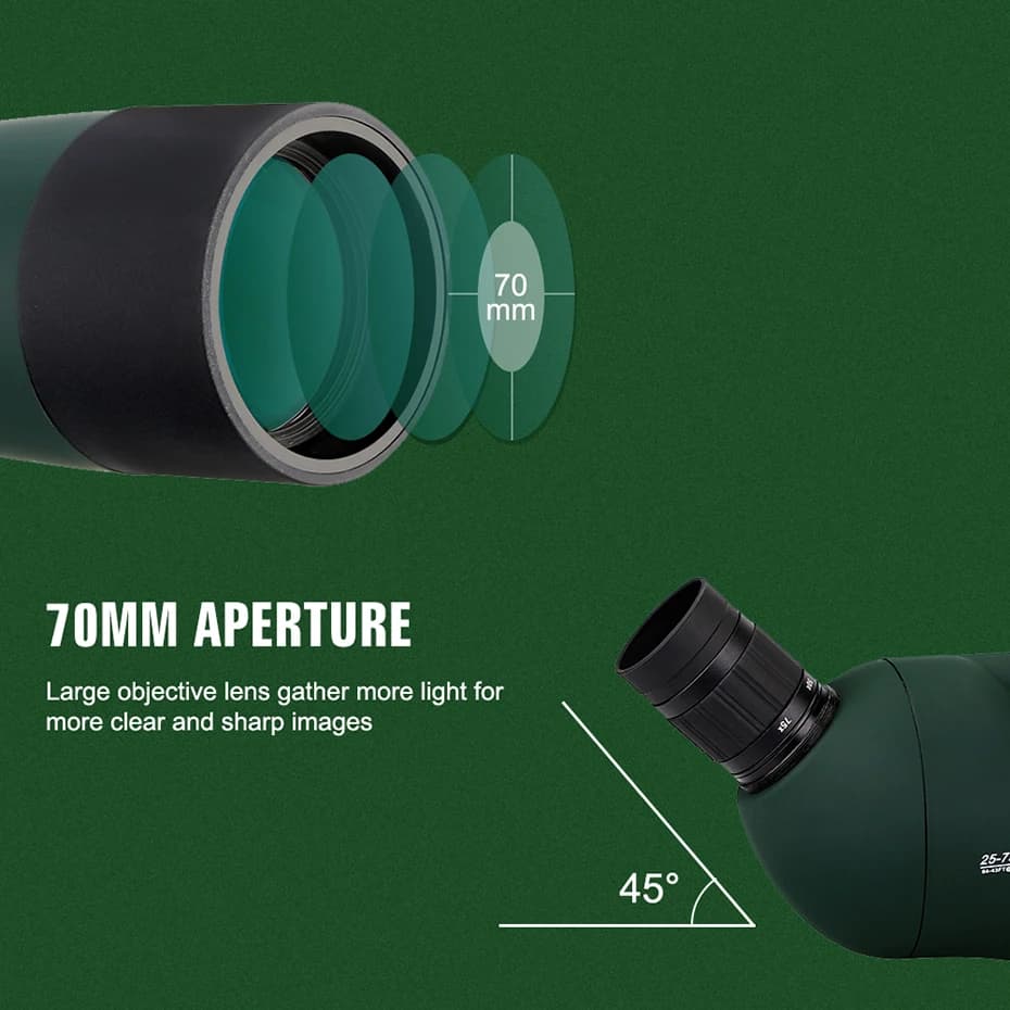 Télescope d'observation SVBONY 25-75x70 zoom puissant FMC BAK4 étanche ornithologie tir