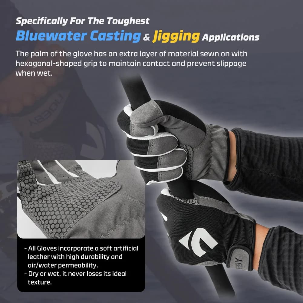 Gants pêche Noeby anti-coupure - protection complète doigts pour pêche leurre et jigging