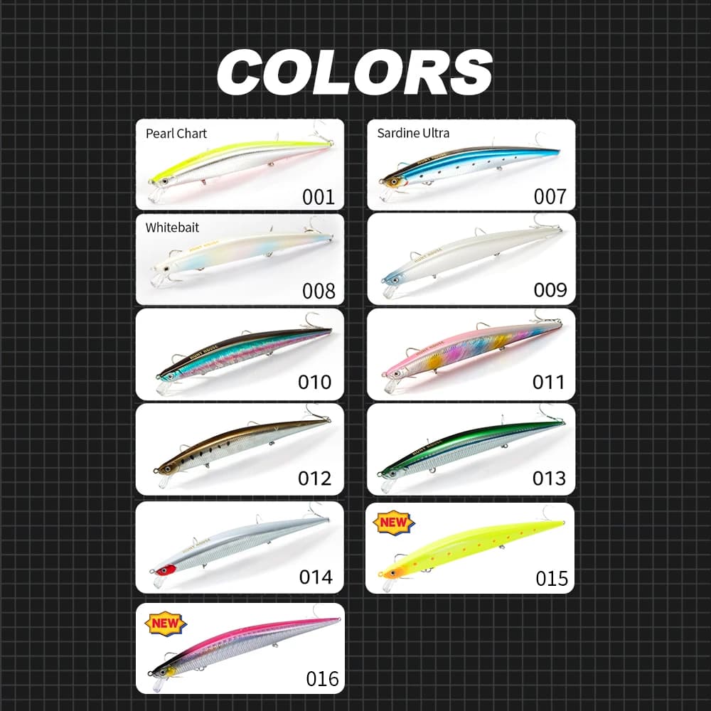 Leurre de pêche Hunthouse Tide Minnow 175mm - Appât dur coulant pour bar et brochet