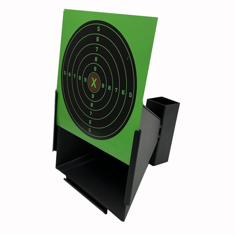 Piège à plombs entonnoir noir 17cm avec 20 cibles carton épaisses réactives - kit entraînement complet