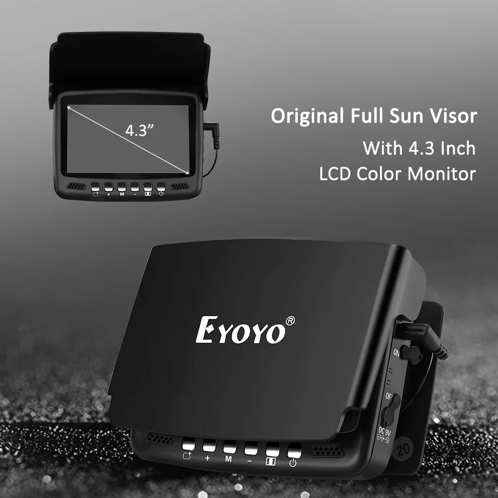 Caméra pêche sous glace Eyoyo EF43A 4.3" écran LCD 8 LEDs vision nocturne pour pêche hivernale 20m profondeur