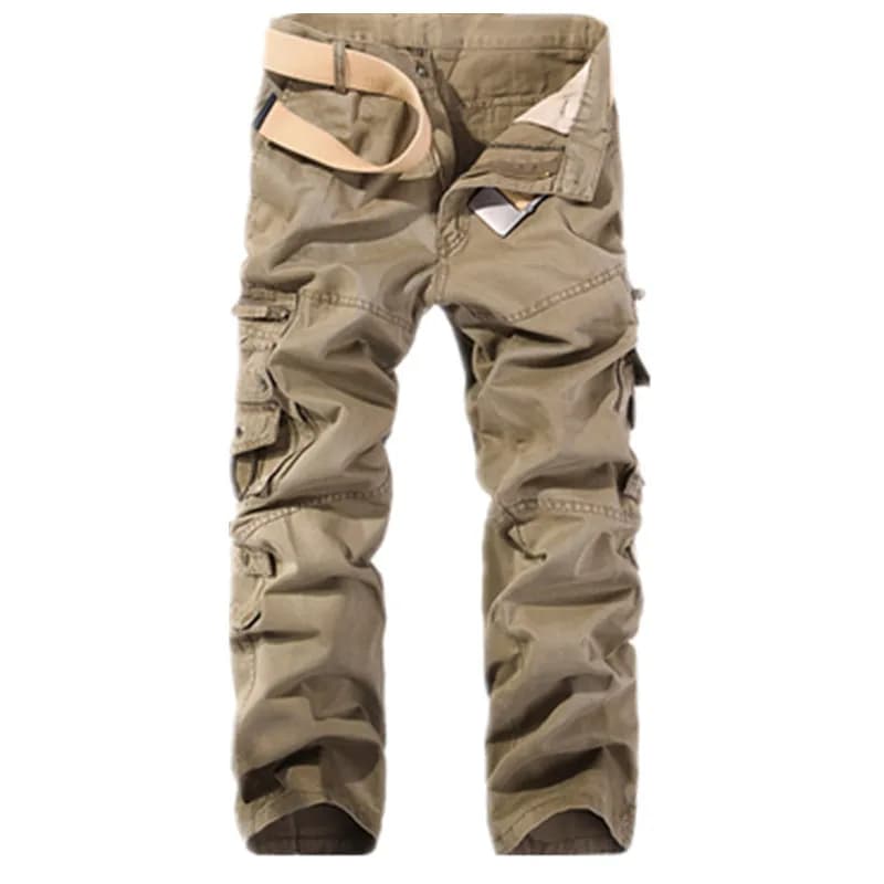 Salopette cargo homme lavage facile pour pêche quotidienne - Pantalon multi-poches vert armée automne