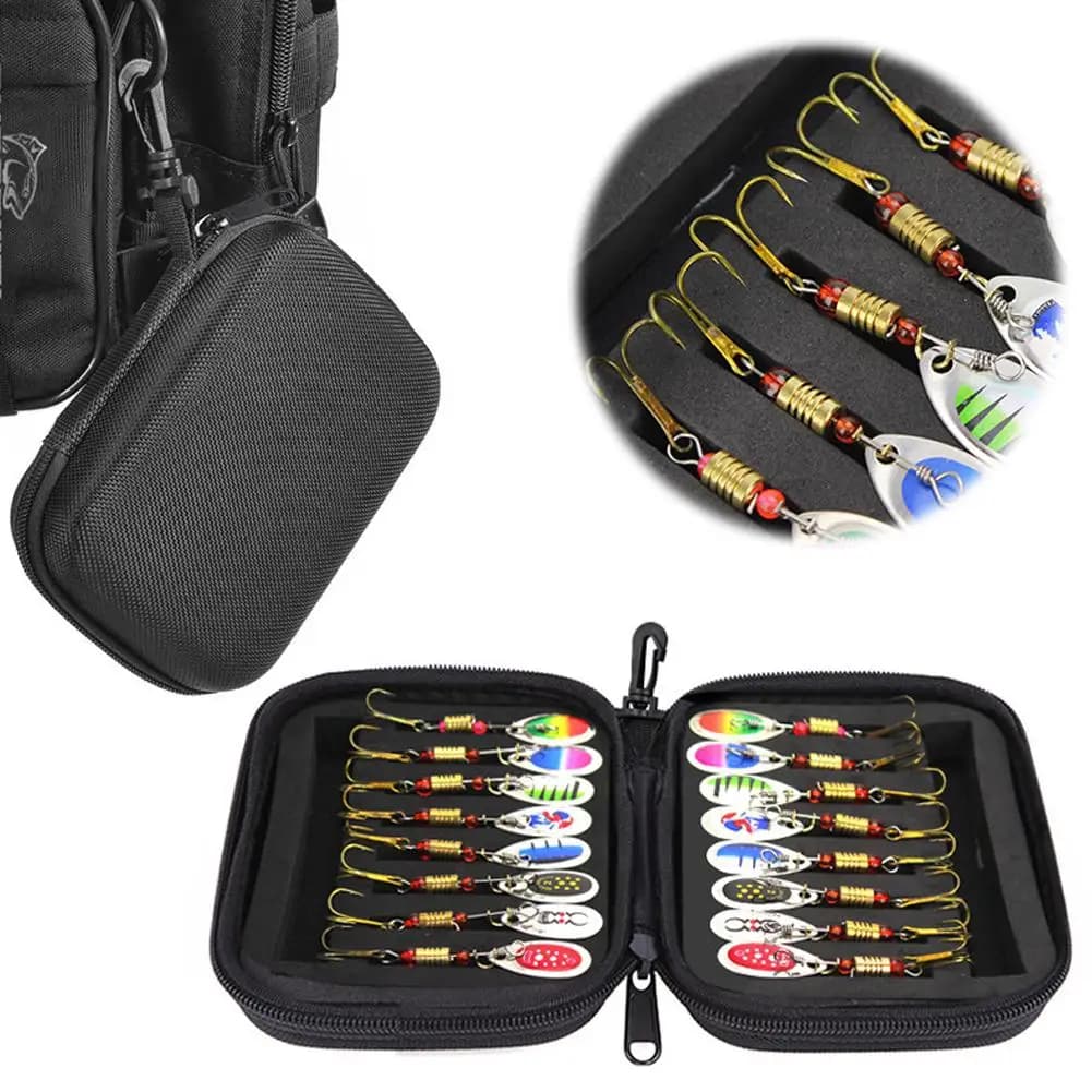 Set de 16 cuillères métalliques spinner pour brochet - Leurres wobblers et crankbaits complets
