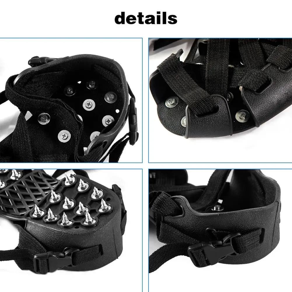 Paire 32 crampons anti-glace ajustables spikes hiver pêche neige couvre-chaussures non-dérapants crampons