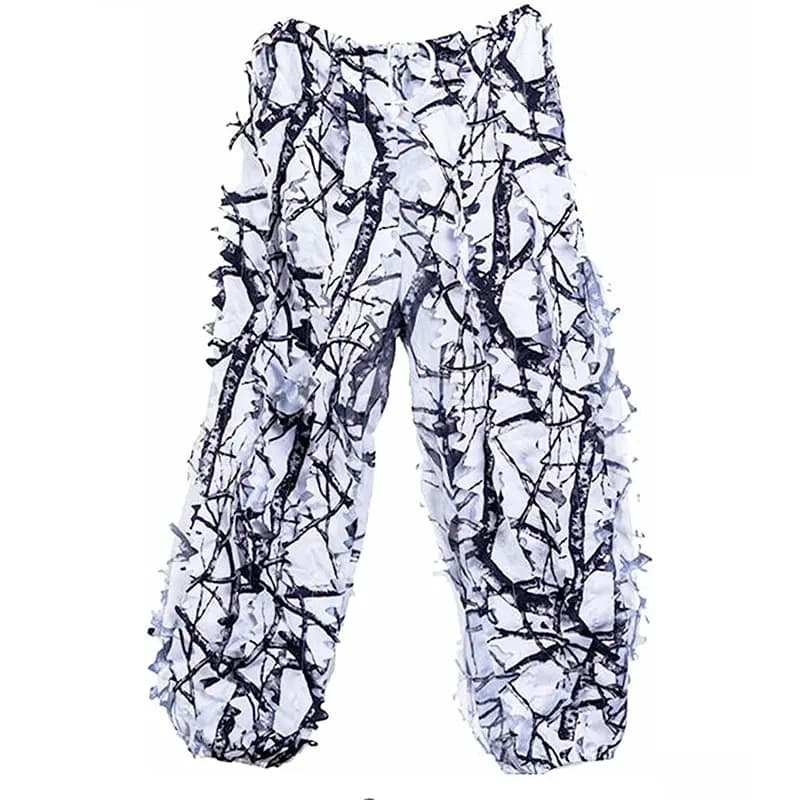 Combinaison ghillie neige érable 3D hiver - Tenue camouflage blanc pêche chasse observation