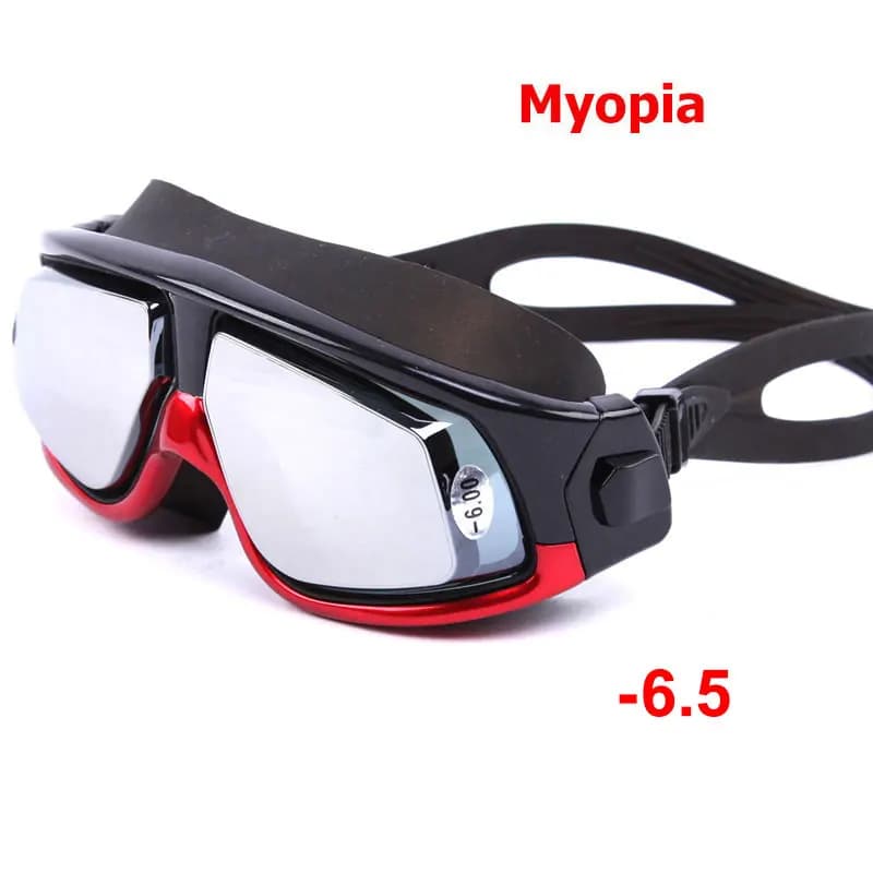 Lunettes de natation correctrices dioptrie étanches anti-buée UV grand cadre myopie