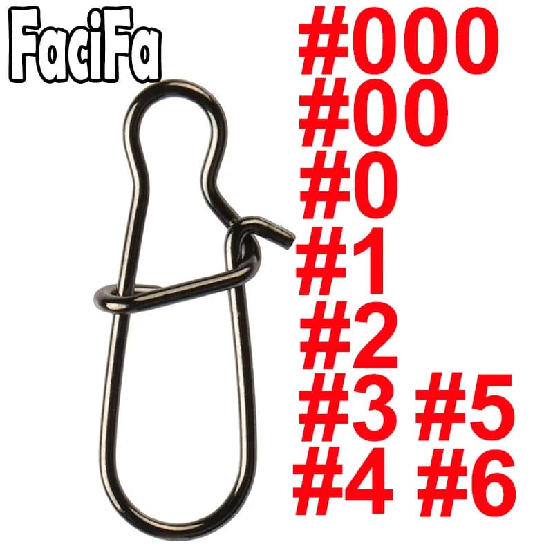 50 ou 100 pièces agrafes pêche inox à verrouillage rapide pour leurres et émerillons - Accessoires montage