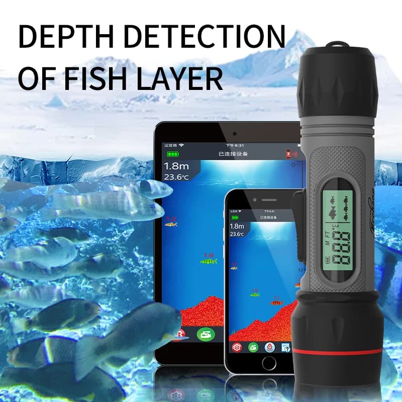 Détecteur de poissons sans fil Erchang F12B échosondeur portable 90m étanche pour pêche sur glace