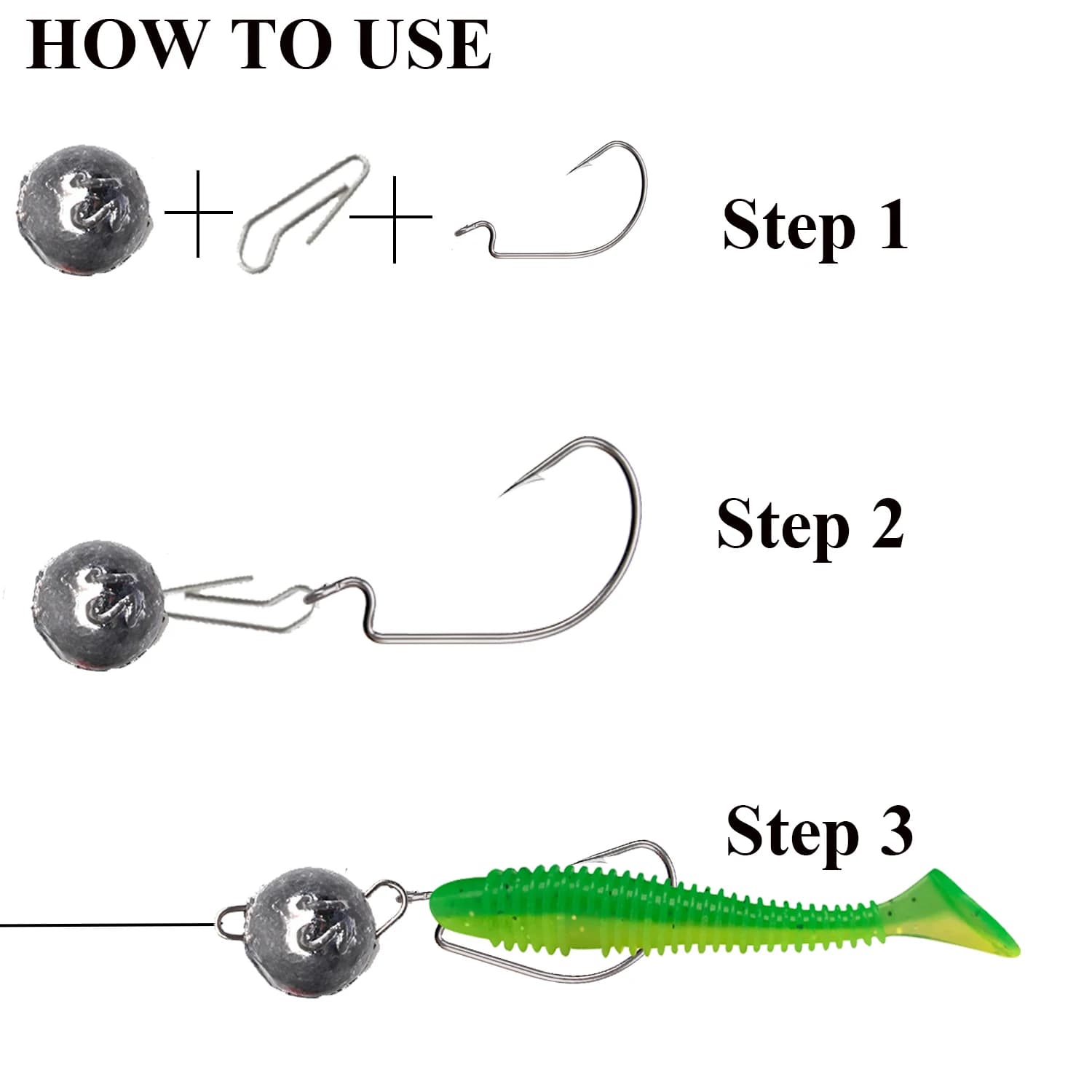 Lot de 5 plombs de pêche bullet et ronds de 3g à 28g avec émerillon pour