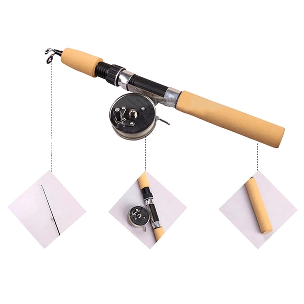 Canne télescopique glace mini 60 80 100cm carbone portable pêche crevette carpe hiver