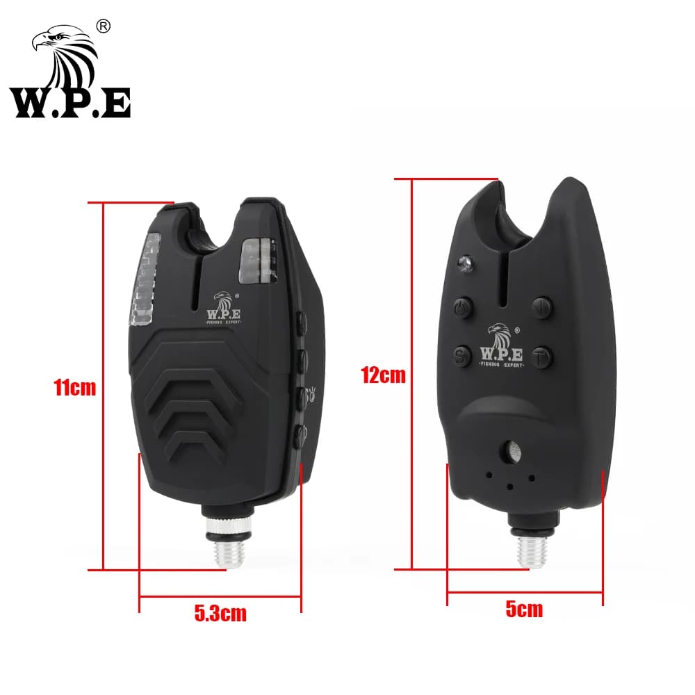 Alarme électronique sans fil W.P.E pour carpe - Kit pêche avec LED, son et accessoires carpage complets