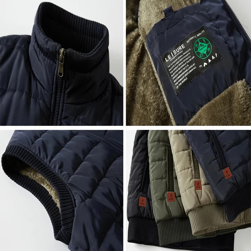 Veste polaire homme sans manches hiver imperméable coupe-vent col montant matelassée taille 8XL
