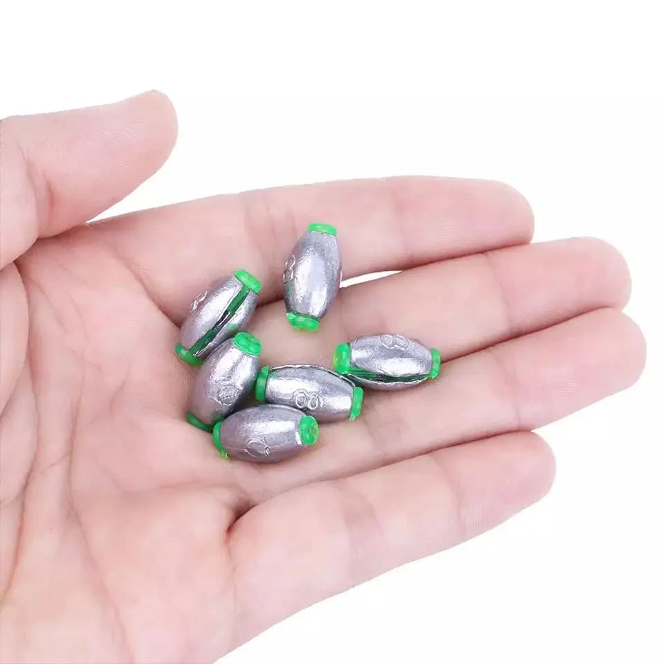 Plombs coulissants olive 2g à 30g pour la pêche de la carpe, lot de 5 ou 10 sinkers