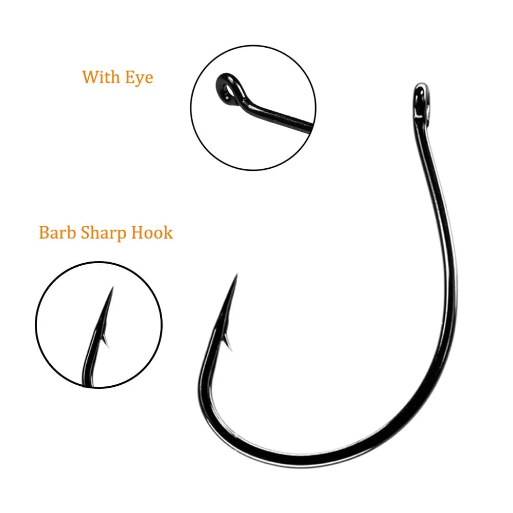 20 hameçons drop shot #3 à #2/0 pour pêche verticale - hameçons offset wacky et crank worm