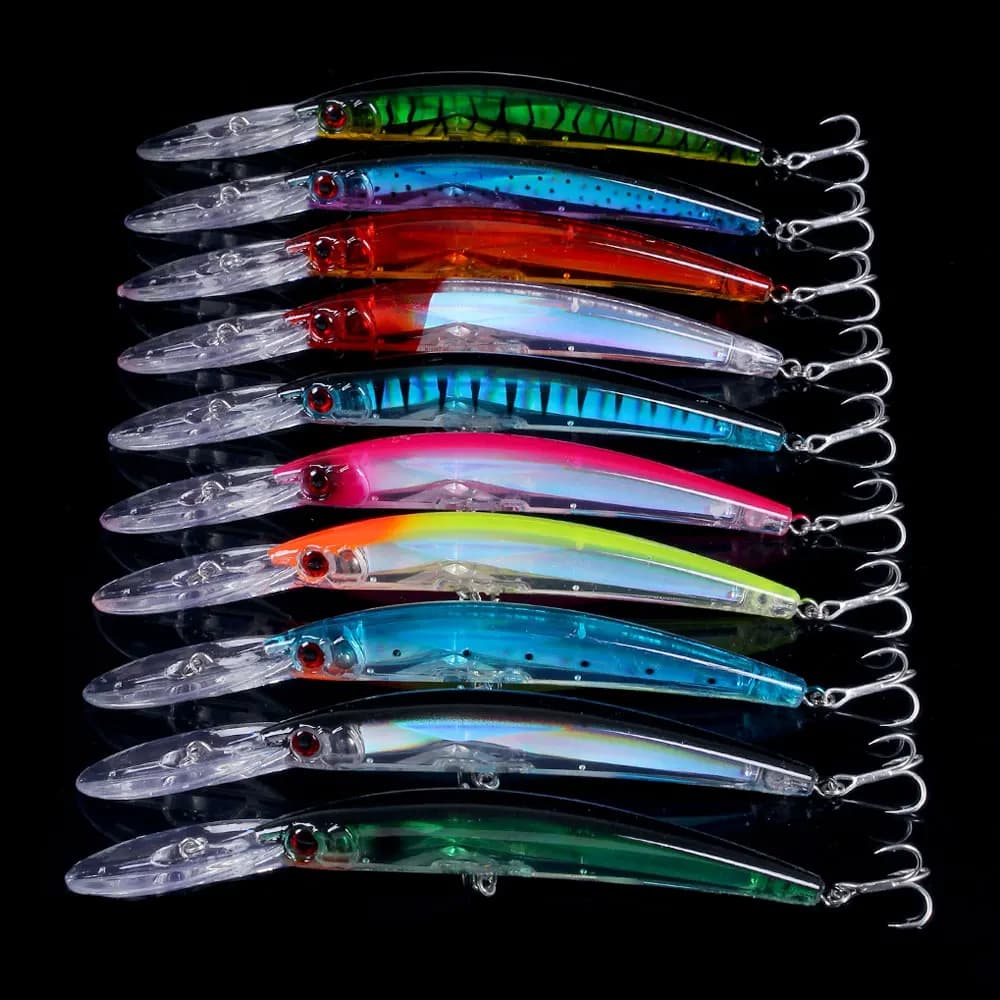 Leurre de pêche HENGJIA 17cm 23.5g Minnow avec yeux 3D - Appât artificiel plongeant 2.5m pour carnassiers