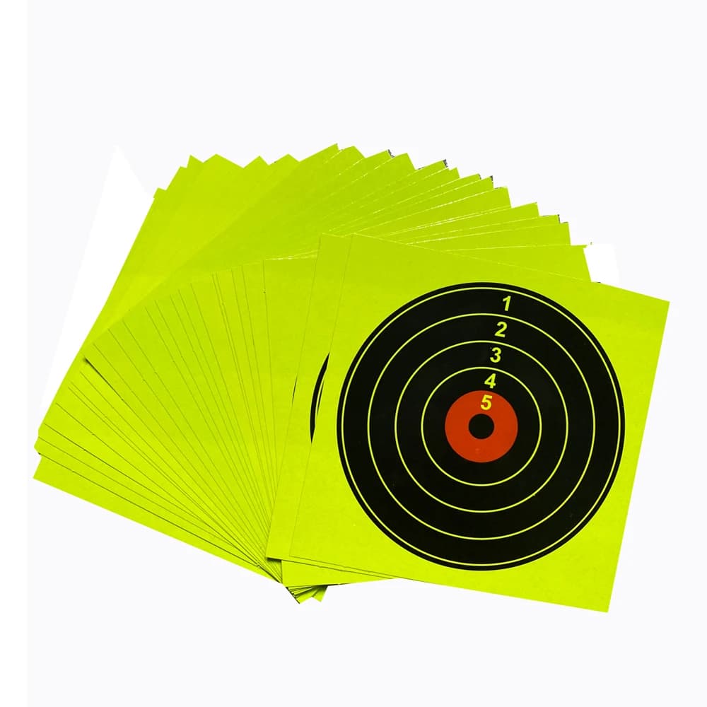 20 cibles carton jaune 14cm éclaboussantes - Papier réactif pour piège à plombs et entraînement