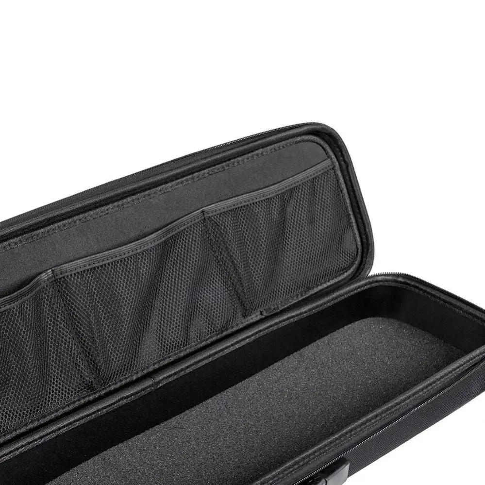 Boîte pêche portable EVA épaisse 64x16x7cm, coffre rigide rangement cannes moulinets leurres outils