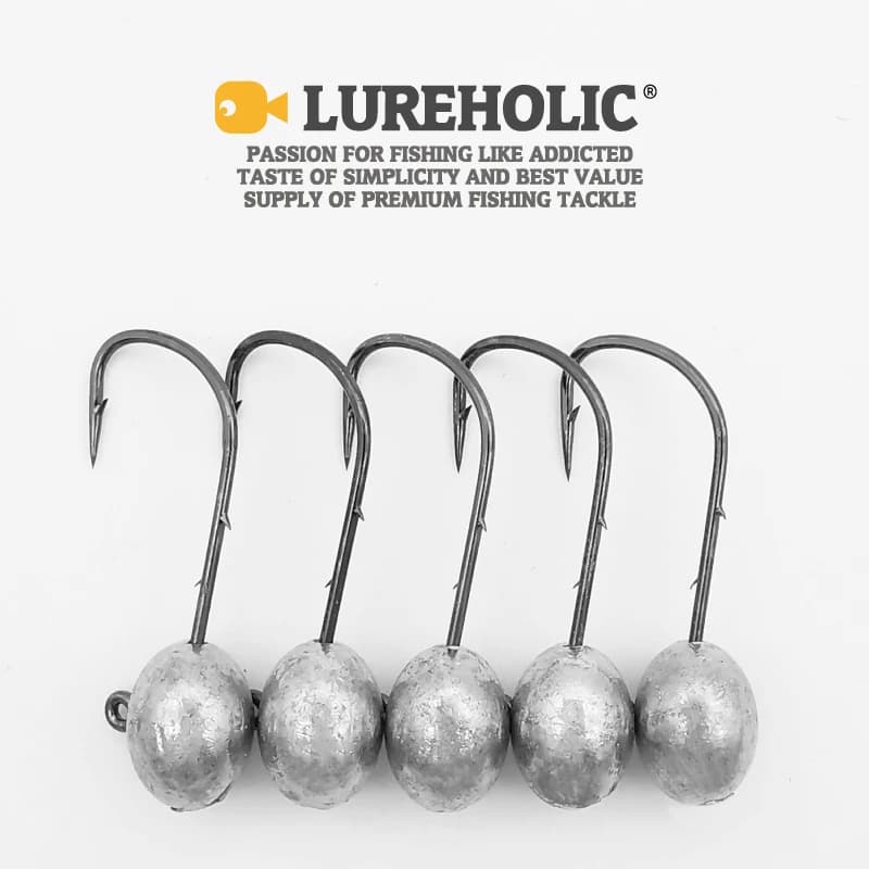 5 hameçons Aji Head Mustad double barbillon 1.5g à 5g Lureholic - Pour pêche rock finesse
