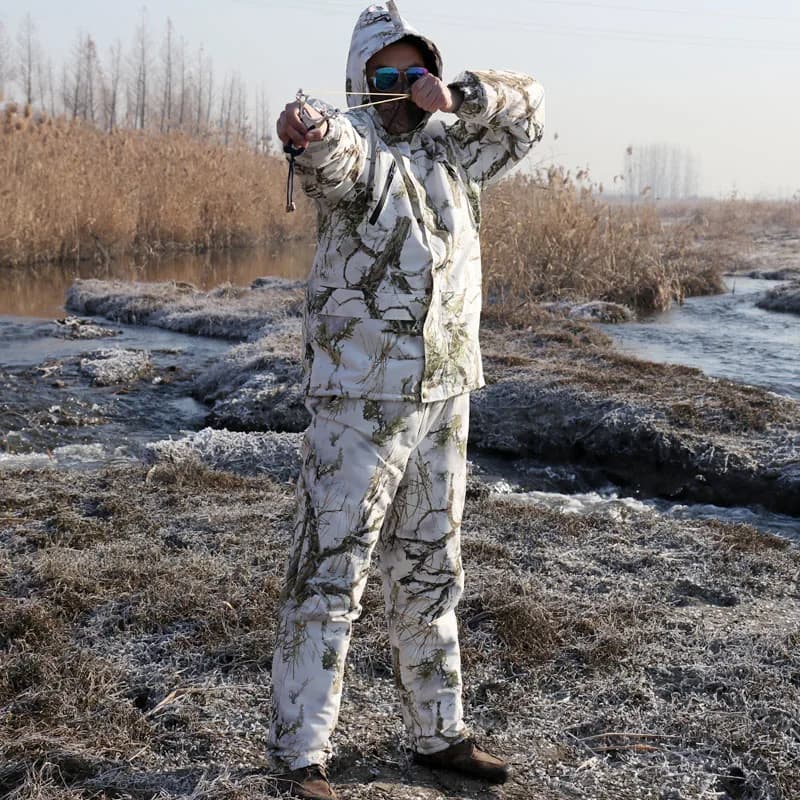 Combinaison camouflage neige imperméable hiver pour pêche en eau froide et chasse