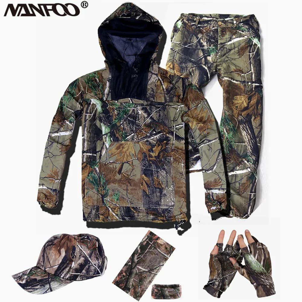 Combinaison pêche été ultra légère anti-moustiques - Veste capuche pantalon camouflage bionique protection solaire