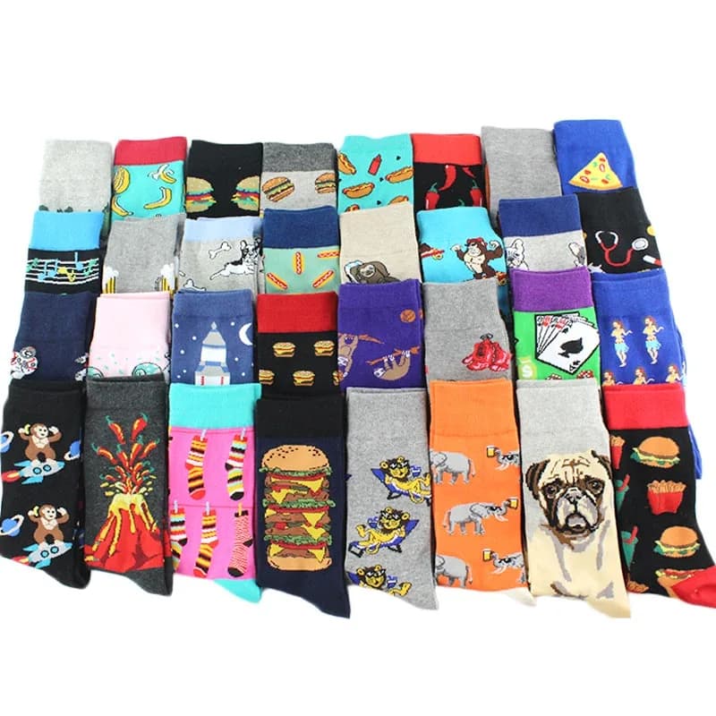 Chaussettes drôles avec motifs animaux - Pug, éléphant, lion - Unisexe et cadeau original