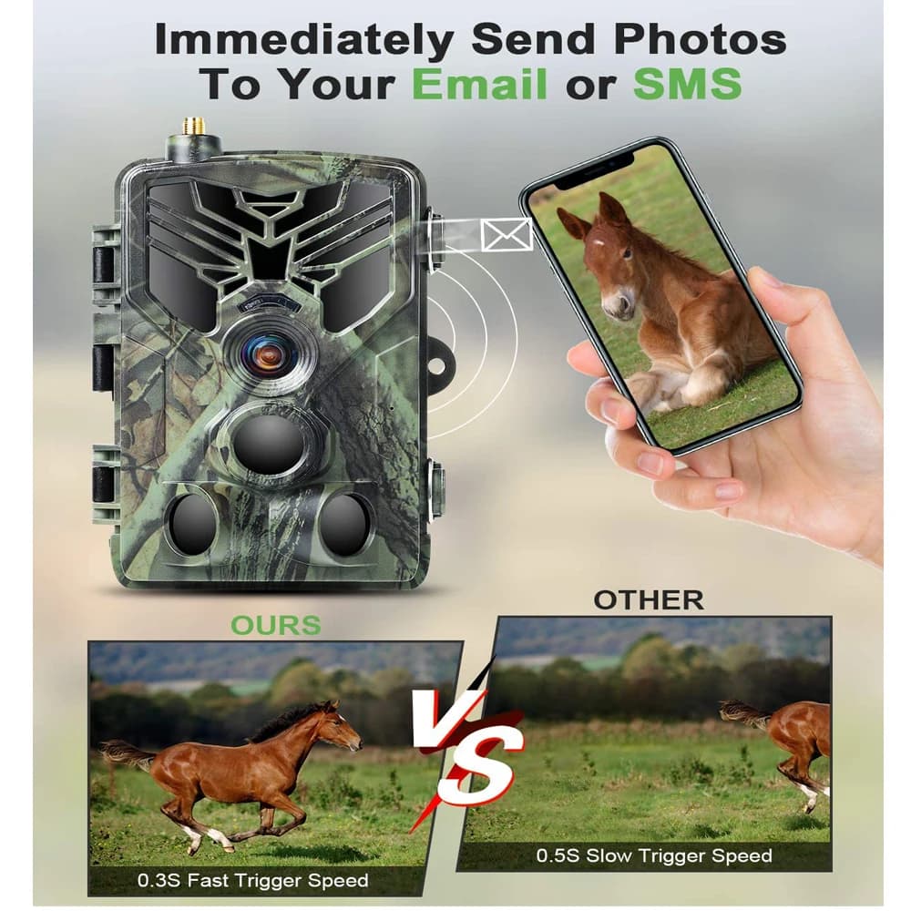 Caméra trail 2G SMS MMS 20MP 1080P - Alerte par message 120m détection wildlife
