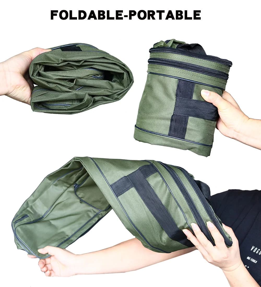 Housse canne à pêche pliable Oxford - Étui de rangement avec fermeture éclair pour matériel pêche