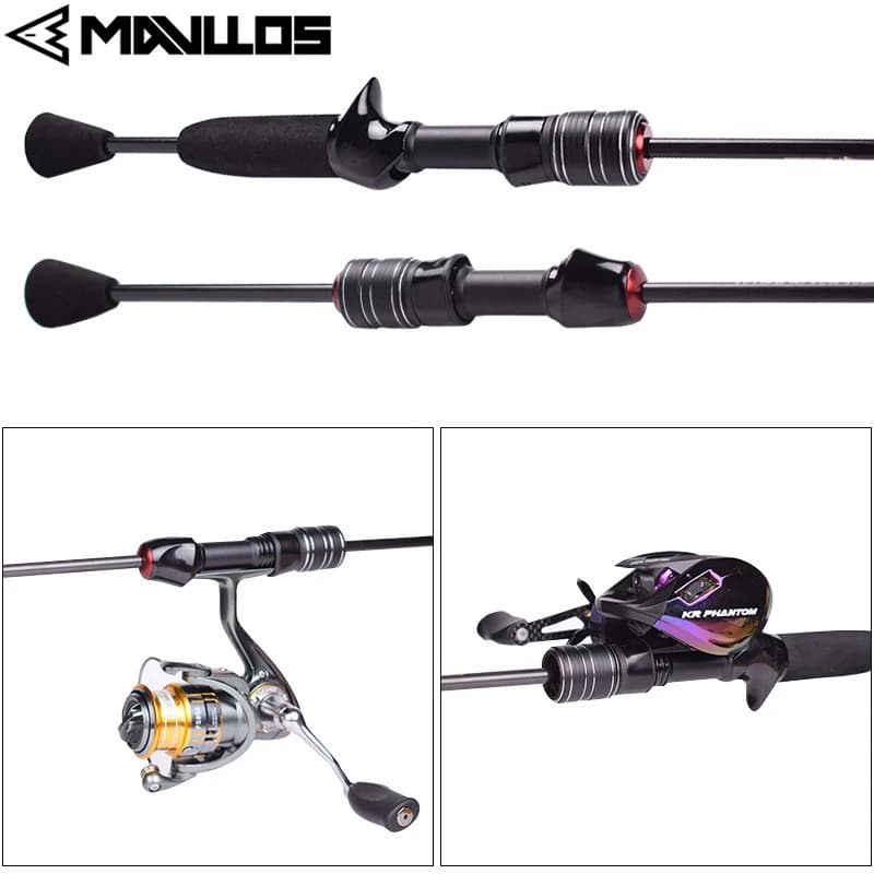 Canne ultra-légère MAVLLOS DELICACY 0.6-8g - carbone creux + 2 scions pour pêche précise aux leurres