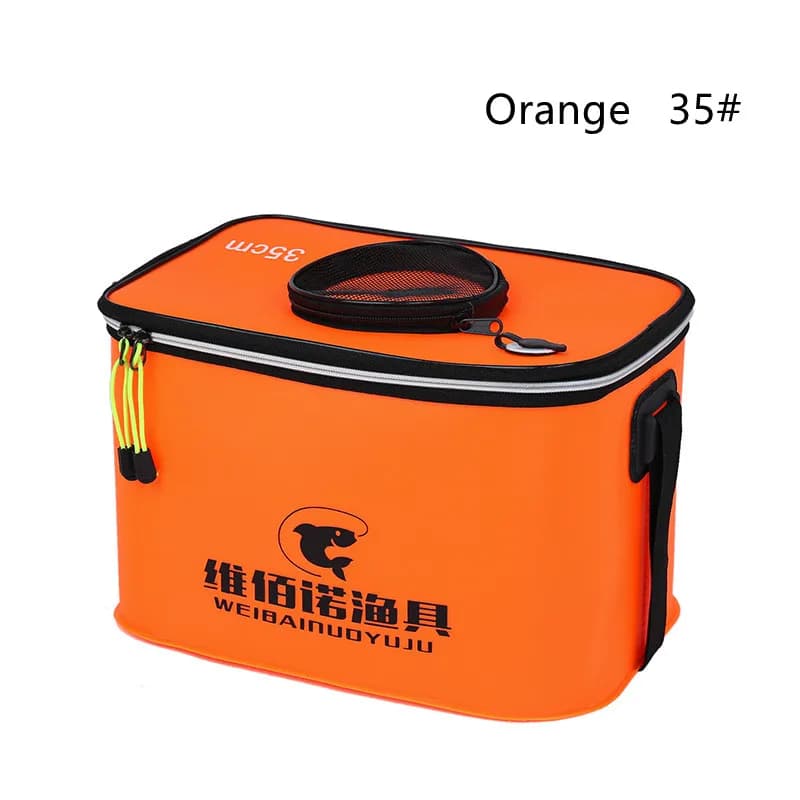Seau pliable pêche EVA 30-55cm portable, boîte à appâts avec poignée, réservoir eau pour pêche extérieure
