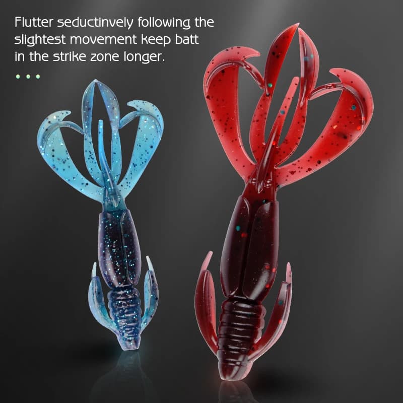 Leurres souples pêche MEREDITH 70mm 90mm - Appâts silicone crevette pour bass carnassiers matériel pêche
