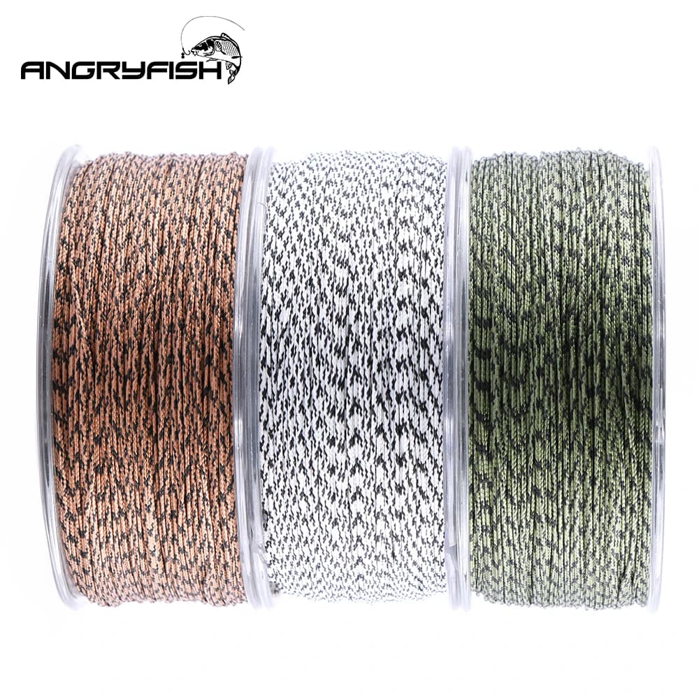 Ligne tressée D-braid Angryfish 12 brins 100m camouflage pour pêche carpe haute endurance