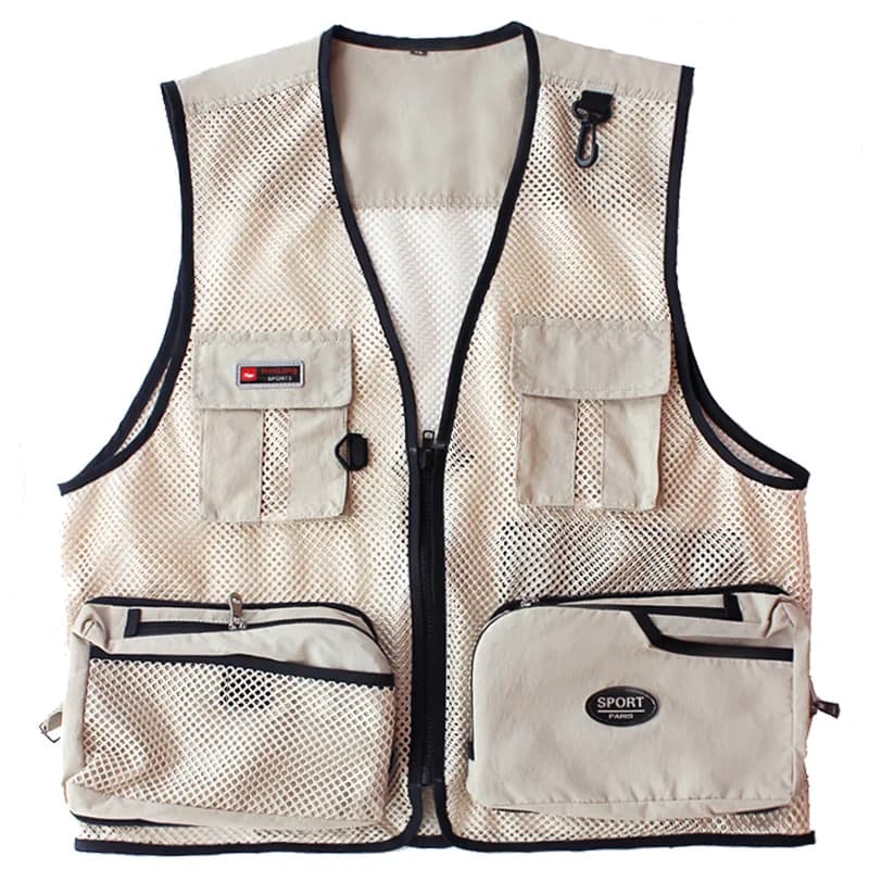 Veste pêche photo été homme mesh poches multiples - Veston technique outdoor aéré