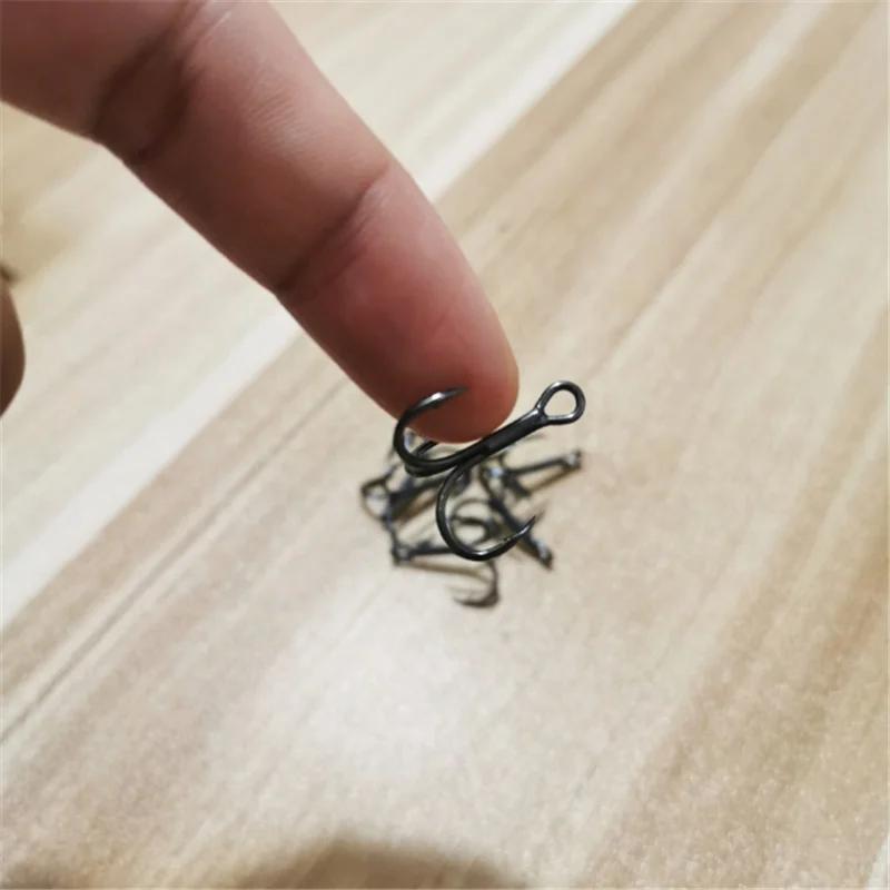 10 hameçons triples affûtés acier carbone pour leurres et appâts tailles 2 à 10 pêche
