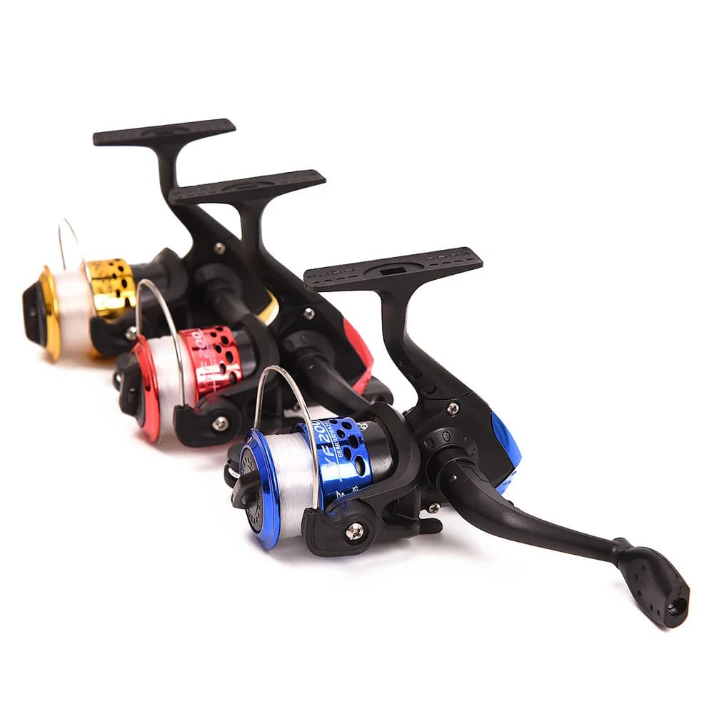 Moulinet de pêche ultraléger pliant 5.2:1 avec grande bobine de 60m et roulette de ligne pour lancer appâts