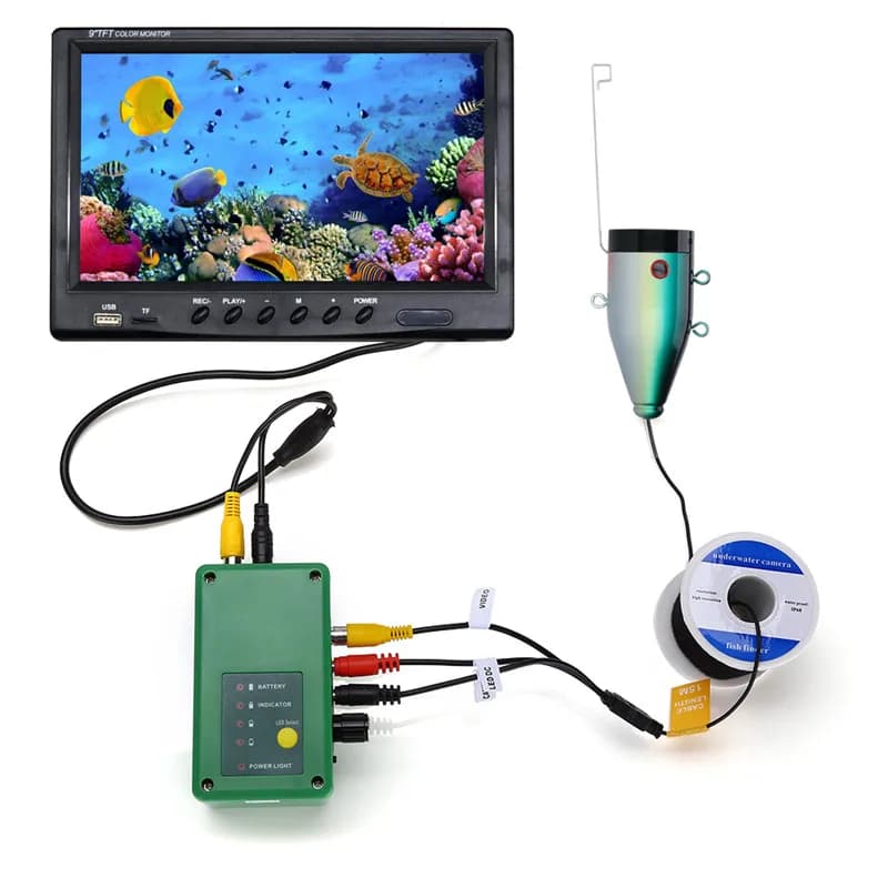 Caméra de pêche hivernale GAMWATER sous-glace 9" écran HD DVR IP68 étanche 1080P pour pêcheurs