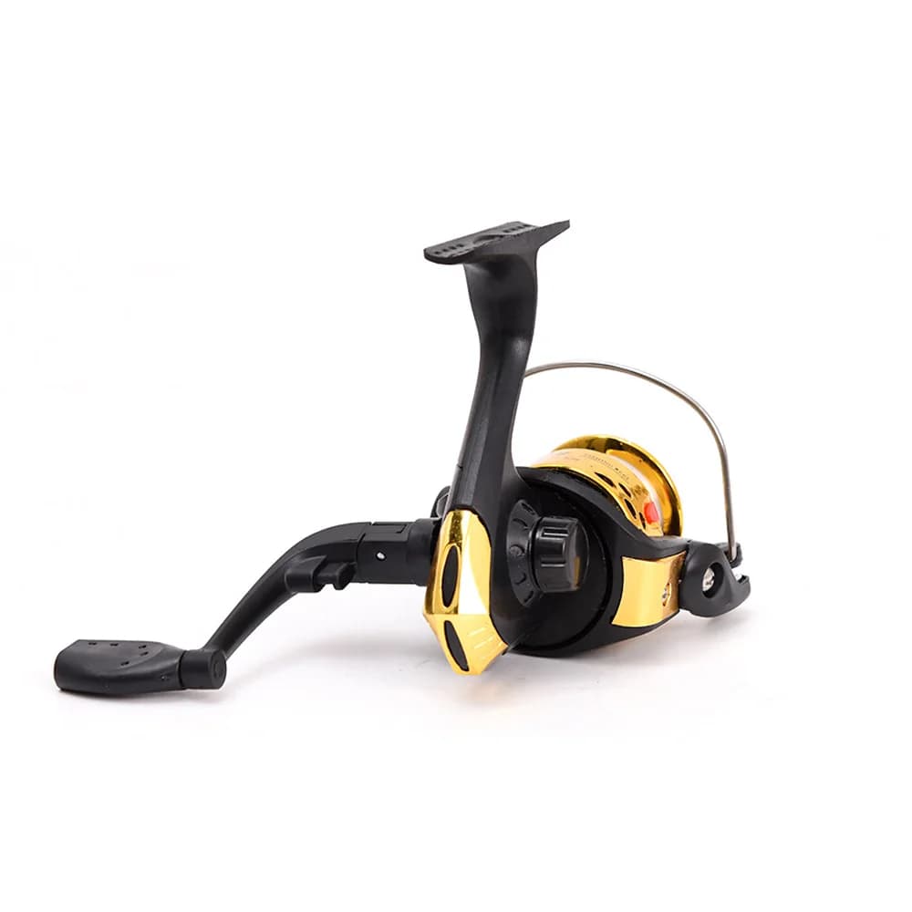 Moulinet de pêche ultraléger pliant 5.2:1 avec grande bobine de 60m et roulette de ligne pour lancer appâts