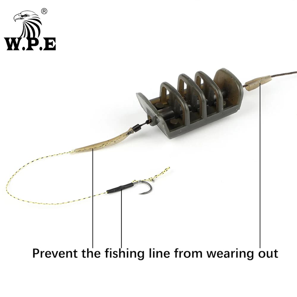 Montage carpe prêt à pêcher W.P.E 40g-80g avec ligne plombée et hameçons pour méthode feeder