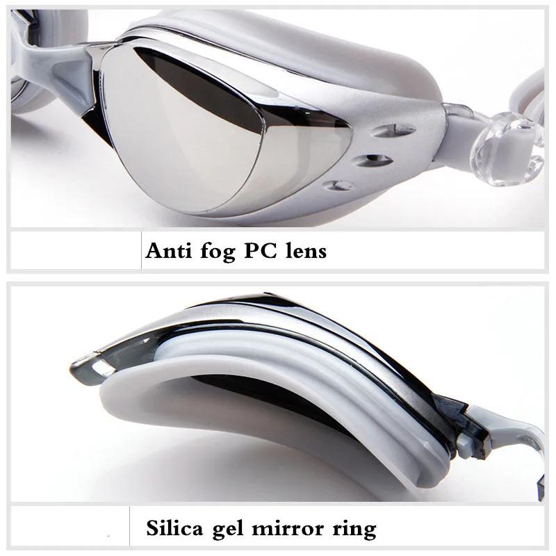 Lunettes de natation myopie adultes dioptrie -1.5 à -8.0 anti-buée étanches silicone sport