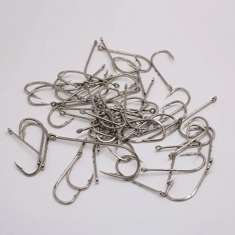 50 hameçons circle en acier haute carbone pour la pêche de la carpe et en mer,