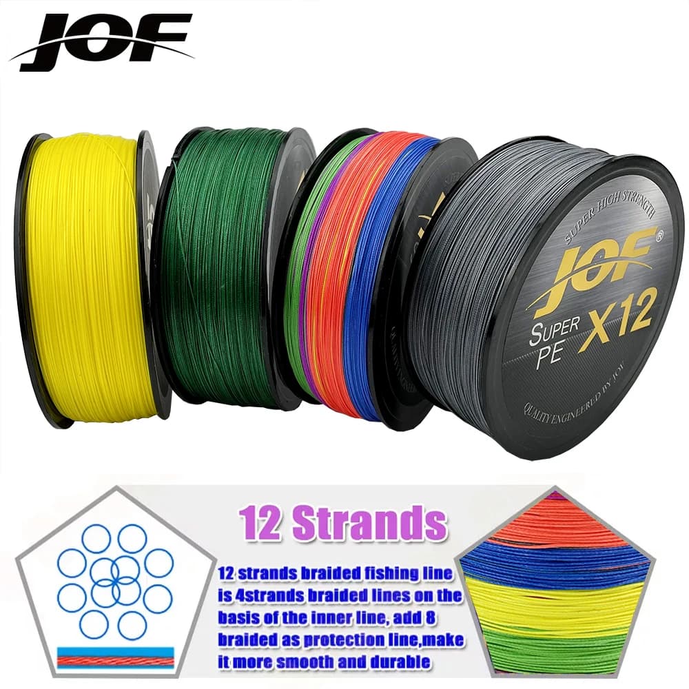 Ligne PE braidée JOF 12 brins 300m - Multifilament haute résistance à l'abrasion pour pêche sportive