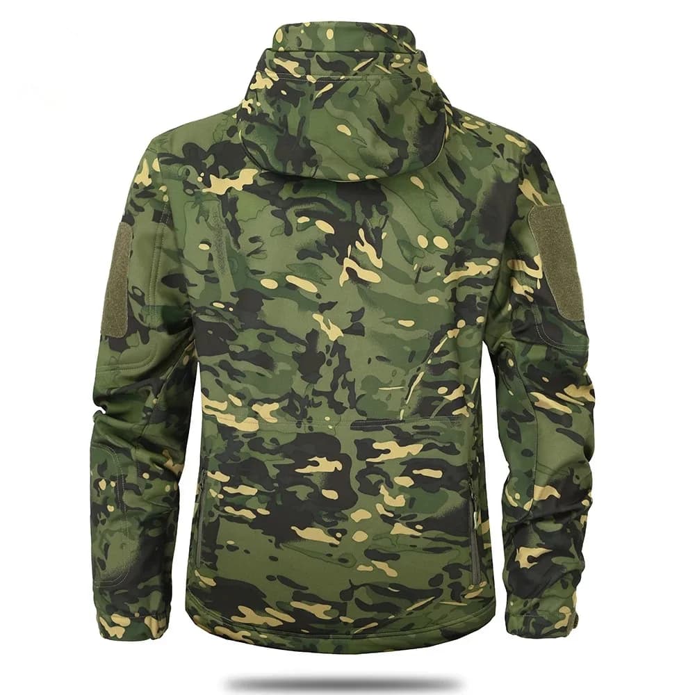 Veste tactique shark skin softshell multicam imperméable polaire pour pêche outdoor grande taille