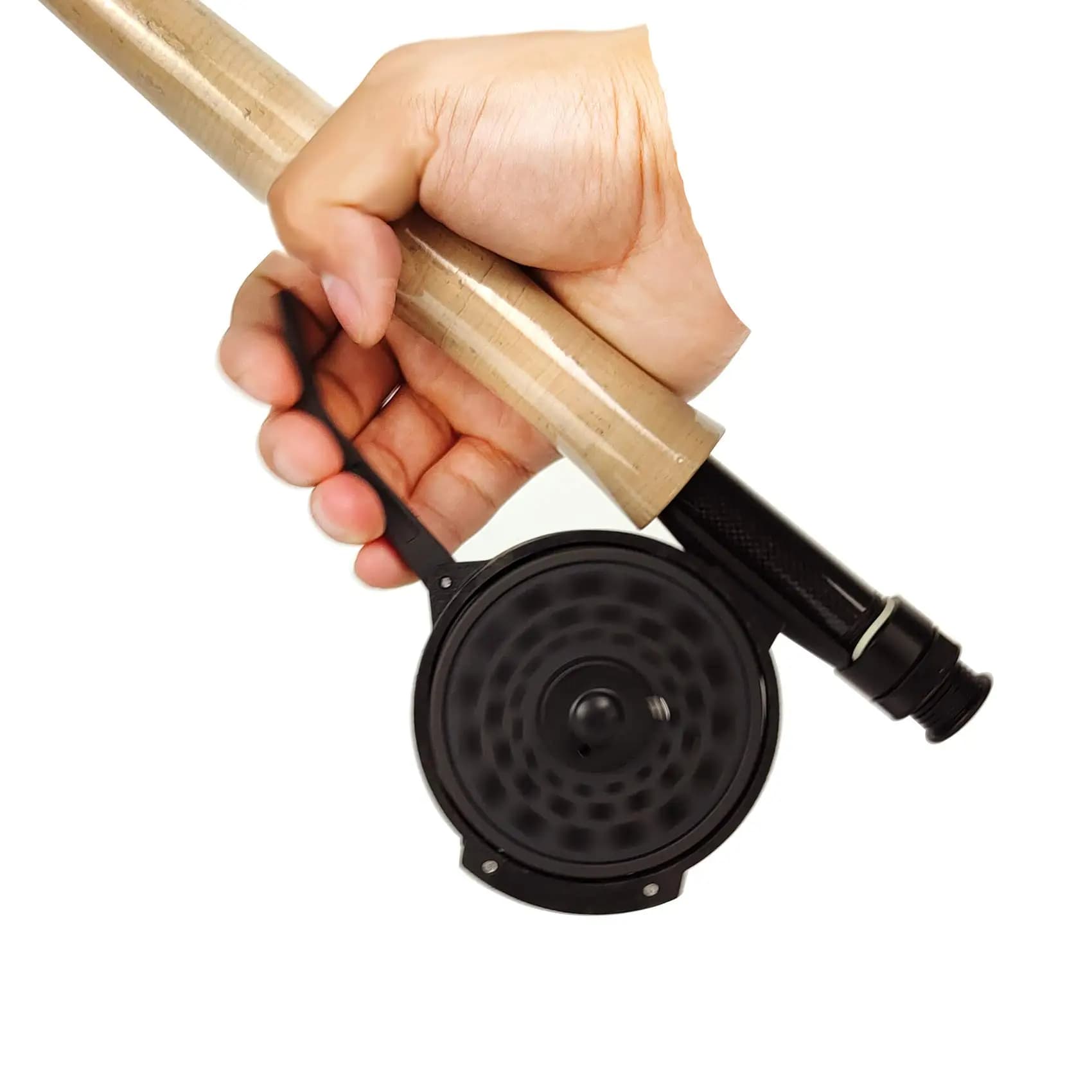 Moulinet à mouche automatique Aventik ultra léger pour pêche à la nymphe, design européen, en graphite avec sac filet